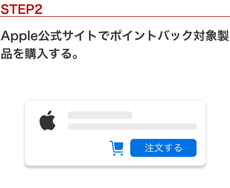 STEP 2：Apple 公式サイトでポイントバック対象製品を購入する